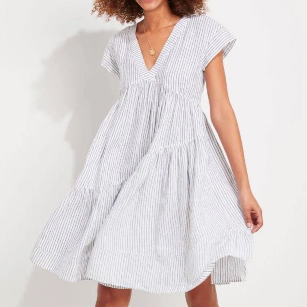 Vineyard Vines Pinstripe tiered dress new without tags